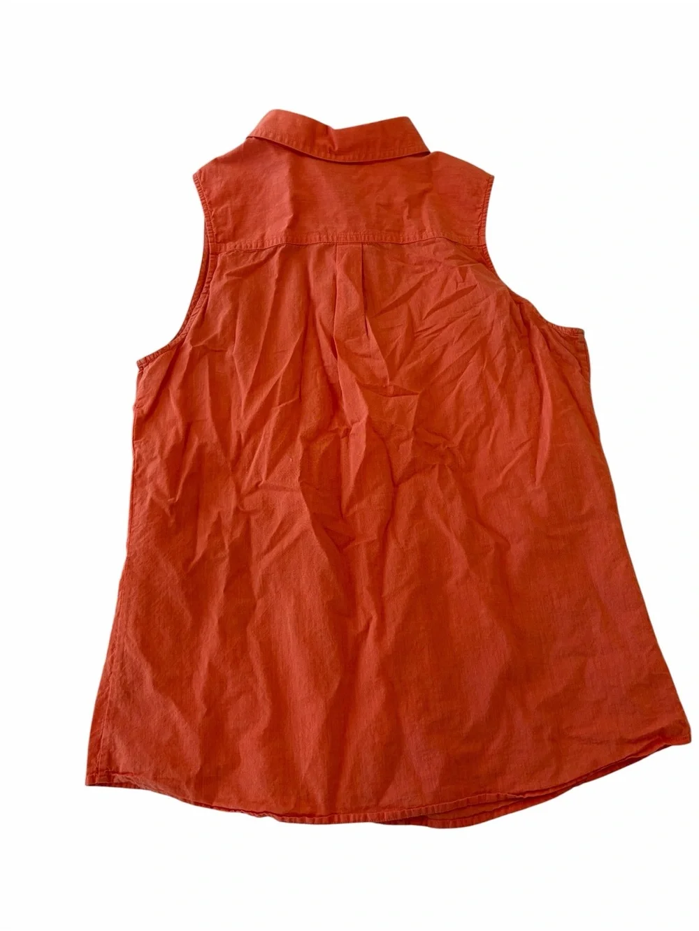 Patagonia Brookgreen Sleeveless Top Peach Orange Organic Cotton Button Up S - Picture 2 of 5